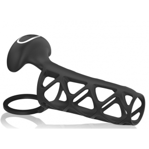 Gaine de Pénis Vibrante TRISILY 10.5 x 4cm Noir
