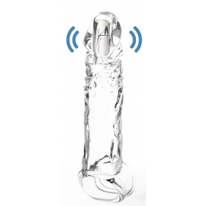 Gaine de pénis vibrante EXTYVIZZ Transparente de 13 x 3.5 cm