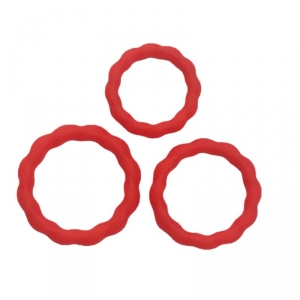 Lot de 3 Cockrings rouges TORTICK - Silicone