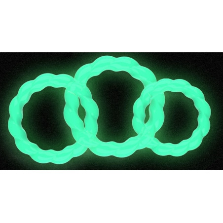 Lot de 3 cockrings phosphorescents TORTICK - Silicone