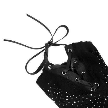 Cagoule en Résille avec Strass DIAMANDS Noir