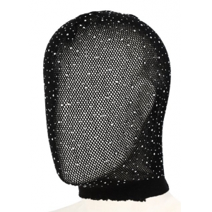 Cagoule en Résille avec Strass DIAMANDS Noir