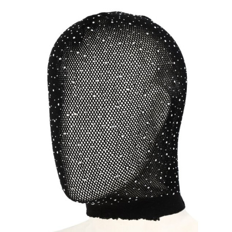 Cagoule en Résille avec Strass DIAMANDS Noir