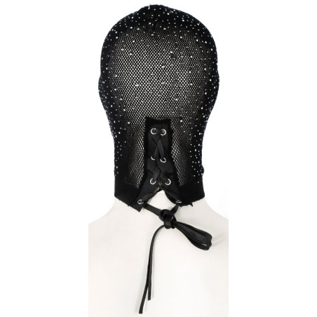 Cagoule en Résille avec Strass DIAMANDS Noir