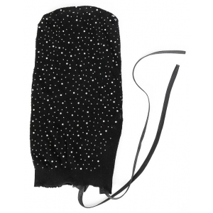 Cagoule en Résille avec Strass DIAMANDS Noir