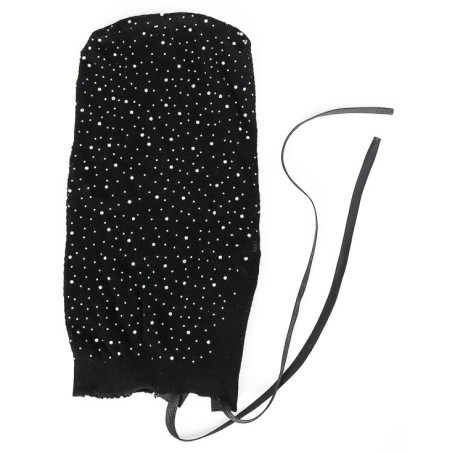 Cagoule en Résille avec Strass DIAMANDS Noir