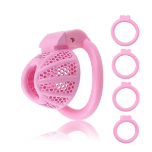 Cage de chasteté rose MILICK de 4.5 x 3.2 cm de CockLock