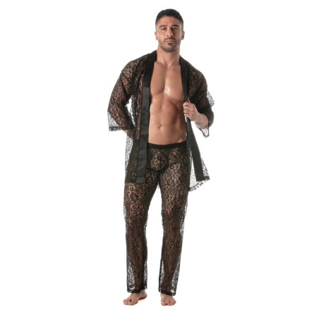 Veste en dentelle LACE KIMONO Noire