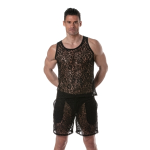 Débardeur en dentelle LACE TOP Noir