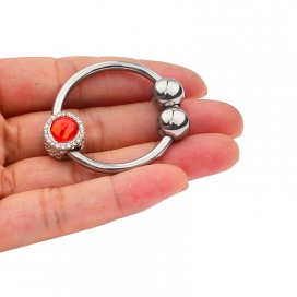 Anneau de gland ROYRING avec Bijou rouge 2