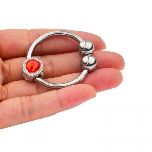 Anneau de gland ROYRING avec Bijou rouge