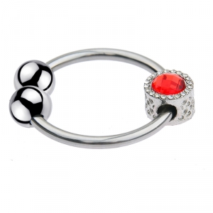Anneau de gland ROYRING avec Bijou rouge