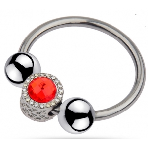 Anneau de gland ROYRING avec Bijou rouge