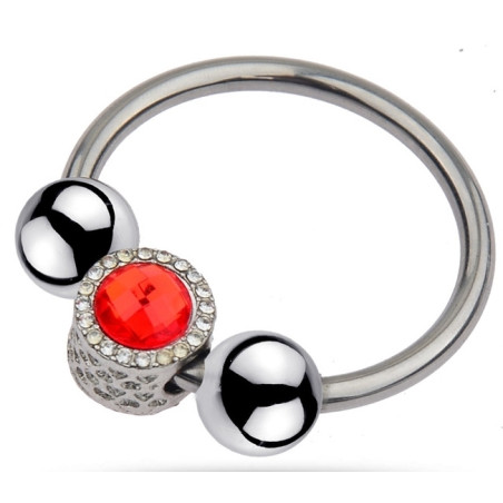 Anneau de gland ROYRING avec Bijou rouge