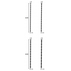 Lot de 4 Tiges d'urètre en silicone ADVANCES DILATOR 30 cm