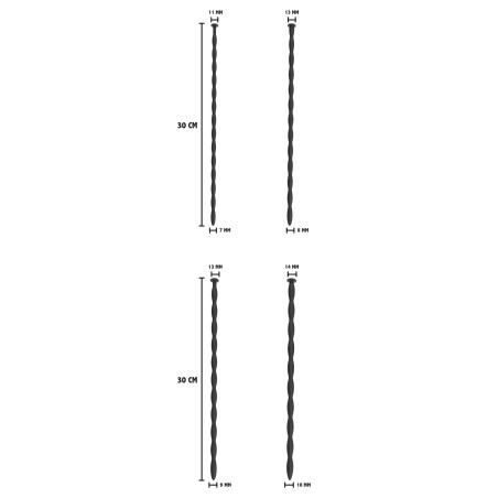 Lot de 4 Tiges d'urètre en silicone ADVANCES DILATOR 30 cm