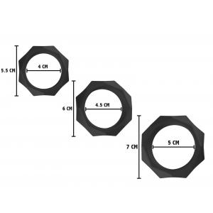 Lot de 3 cockrings Silicone HEAVY C-RING Noirs