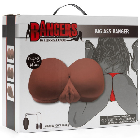 Masturbateur Réaliste Vibrant BIG ASS 2 Entrées Marron
