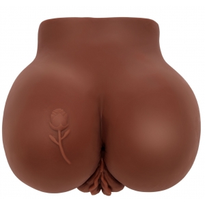 Masturbateur Réaliste Vibrant BIG ASS 2 Entrées Marron