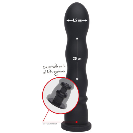 Gode EASY-LOCK WAVE 19 x 4cm Noir