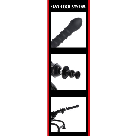 Gode EASY-LOCK RIBBED 19 x 4cm Noir