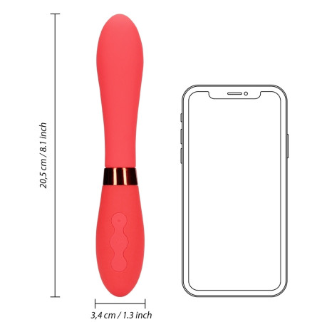 Vibromasseur SMOOTH LINE de Loveline 11 x 3.4 cm Rouge