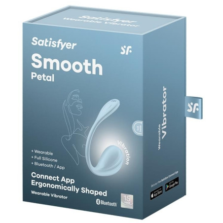 Vibromasseur Connecté Point G SMOOTH PETAL 8.5 x 3.8cm Bleu Clair S