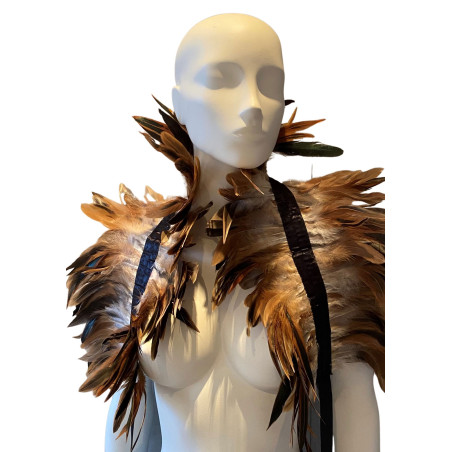 Couvre-Épaules PLUMES Beige-Marron Kinky