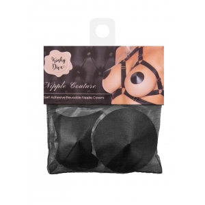 Cache-Tétons Satin NIPPLE COUTURE Noir Kinky