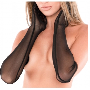 Gants Longs Transparents SEDUCTIVE Noir Mat