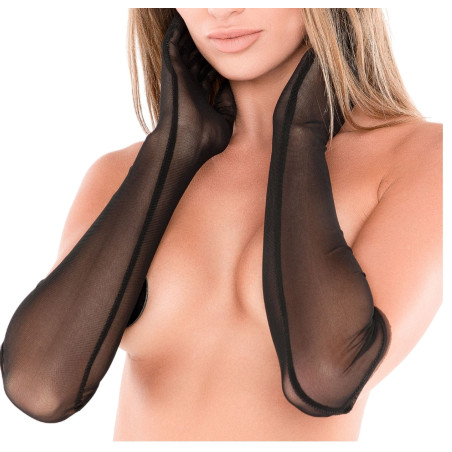 Gants Longs Transparents SEDUCTIVE Noir Mat