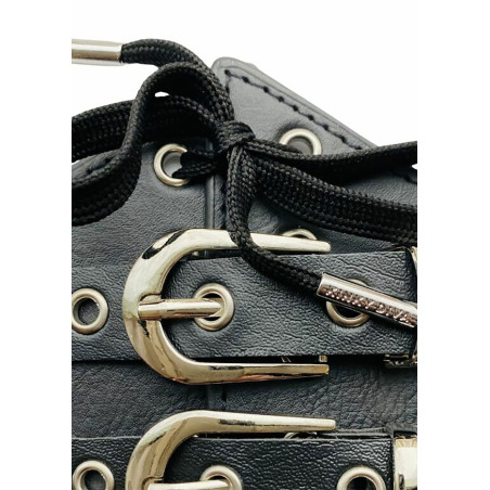 Corset À Lacets et Sangles CINCHERY Noir Brillant