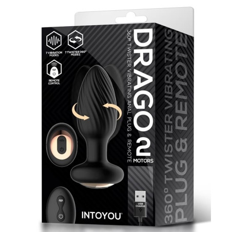 Plug vibrant et rotatif DRAGO 8 x 3.4 cm de Intoyou