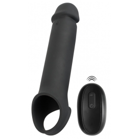 Gaine de pénis vibrante EXTENSION 19 cm 10 Vibrations