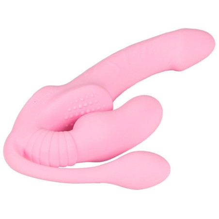 Gode Ceinture sans harnais vibrant TRIPLEASURE 12 x 3.5cm