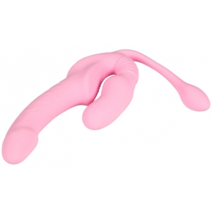 Gode Ceinture sans harnais vibrant TRIPLEASURE 12 x 3.5cm