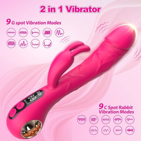 Vibro Rabbit SPOTBIT 14 x 3.7cm Rose Noir