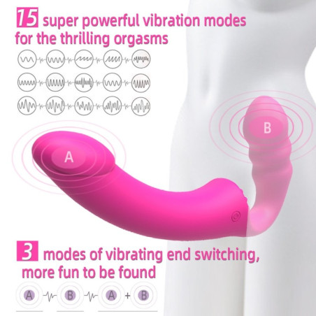 Vibro sans Harnais PIZZIE 13 x 3.5cm Rose
