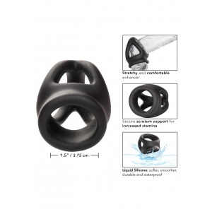 Ballstretcher en silicone ALPHA DUAL Noir de 37 mm