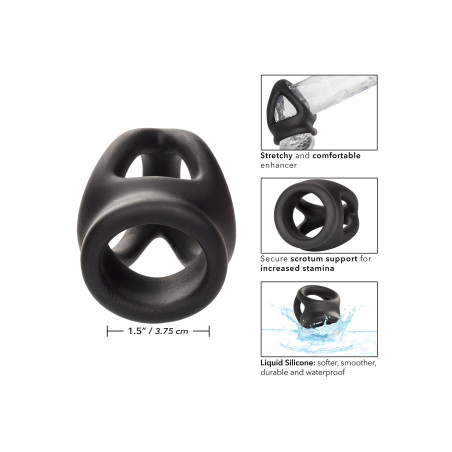 Ballstretcher en silicone ALPHA DUAL Noir de 37 mm