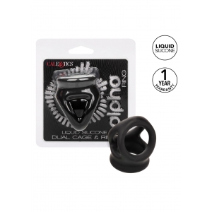 Ballstretcher en silicone ALPHA DUAL Noir de 37 mm