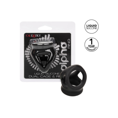 Ballstretcher en silicone ALPHA DUAL Noir de 37 mm