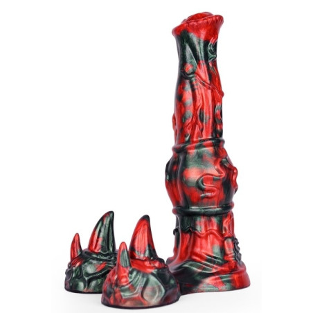 Gode Fantasy JOFORTIX 23 x 7cm Noir et Rouge Mat