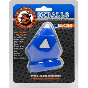 Ballstretcher Oxballs Bleu Tri Squeeze en TPR silicone