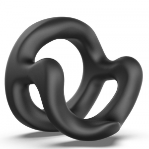 Double Anneau pénien H SHAPE Noir de Fukr - 28 mm