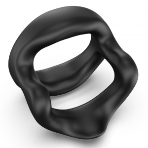 Double Anneau pénien H SHAPE Noir de Fukr - 28 mm