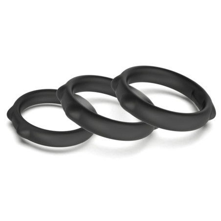 Lot de 3 Cockrings en silicone CATY RINGS Noirs de Fukr