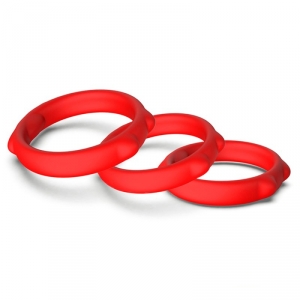 Lot de 3 Cockrings silicone CATY RINGS Rouges