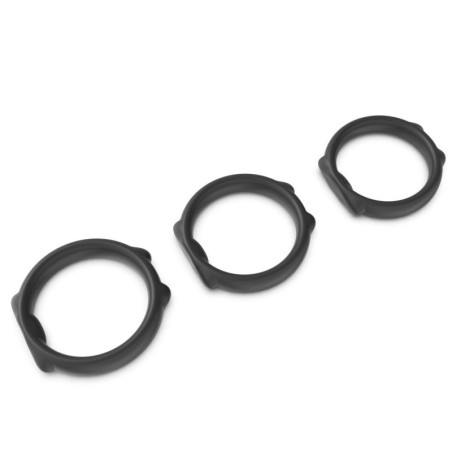 Lot de 3 Cockrings en silicone CATY RINGS Noirs de Fukr
