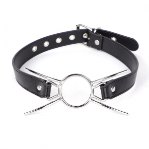 Bâillon Sm SPIDOK Noir et argenté de BDSMaster